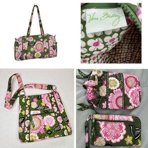Gorgeous Vera Bradley Olivia Pink Floral + Cottagecore Pink Green BUNDLE!